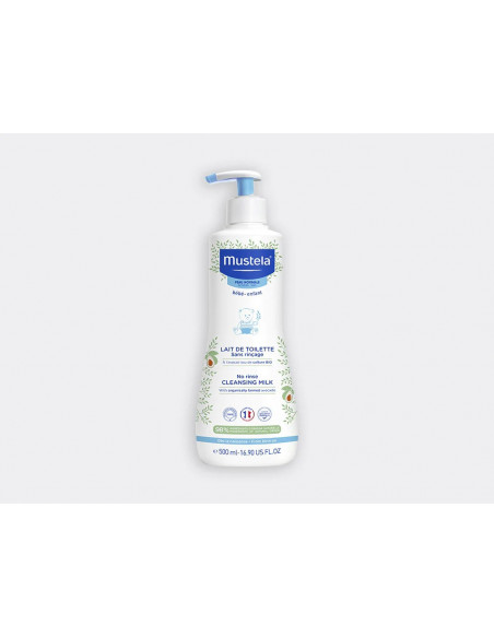 Mustela Lait de Toilette sans Rinçage à l'Avocat Bio 500ml dans Eau / Lait de toilette chez Baby And Mom Maroc