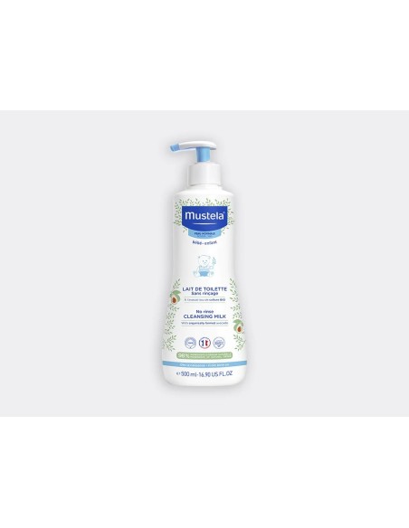 Mustela Lait de Toilette sans Rinçage à l'Avocat Bio 500ml Eau