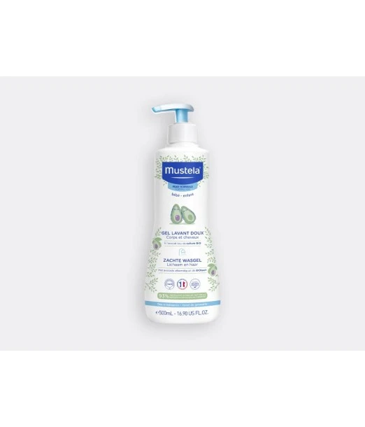 Mustela gentle cleansing gel with avocado for hair & body 500 ml