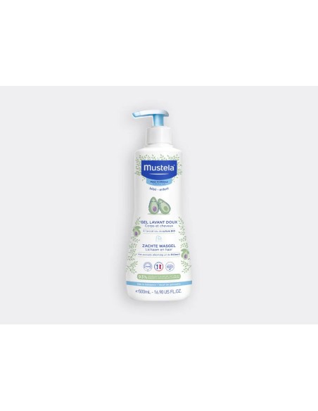 Mustela Gel Lavant Doux à l'Avocat Cheveux & Corps 500ml dans Cheveux & Corps chez Baby And Mom Maroc