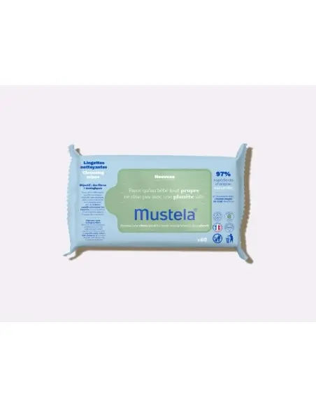 Mustela Lingettes nettoyantes à l'avocat BIO 60 unités
