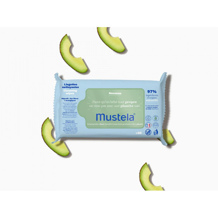 Mustela Lingettes nettoyantes à l'avocat BIO 60 unités dans Lingettes chez Baby And Mom Maroc