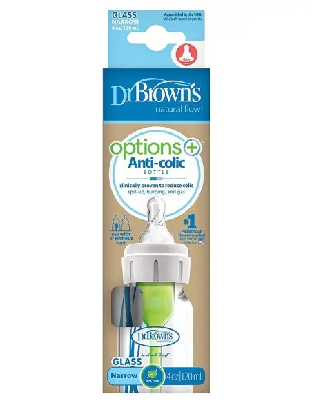 Dr Brown's glass baby bottle 120 ml narrow neck