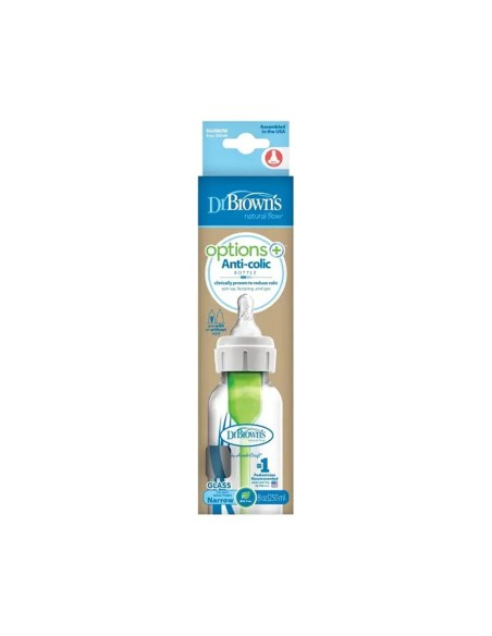 Dr Brown's Biberon en verre 250ml Cole étroit dans Biberon & Accessoires chez Baby And Mom Maroc