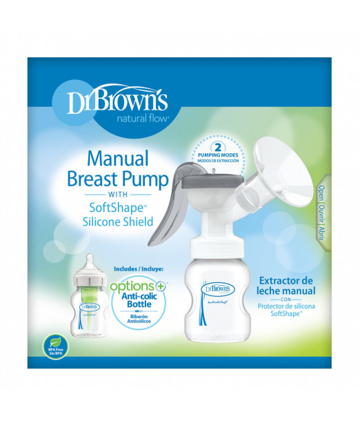 Dr Brown's Tire Lait manuel + Biberon Cole Large 150ml + 2