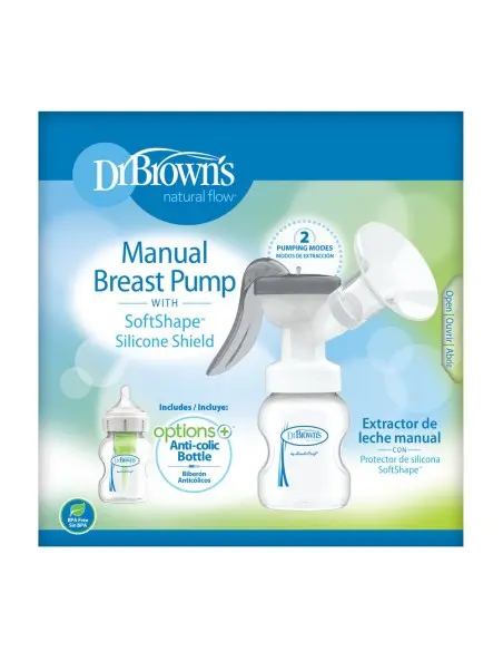 Dr Brown's manual breast pump + Cole large baby bottle 150ml + cap — photo 2