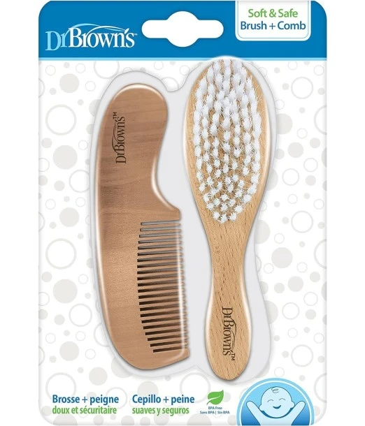 Dr Brown's soft wooden brush and comb