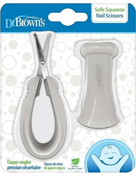 Dr Brown's Safe Squeeze nail scissors with safety case