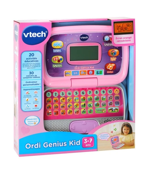 Vtech Genius Kid 3 computer from 3 to 7 years, pink colour