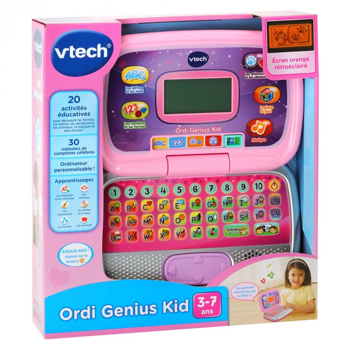 Vtech Ordinateur Genius Kid 3 - 7ans Rose 3 - 5 ans - Vtech