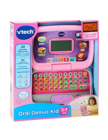 Vtech Genius Kid 3 computer from 3 to 7 years, pink colour