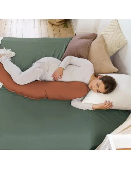 Doomoo Coussin de Grossesse et d'allaitement Buddy Terracotta