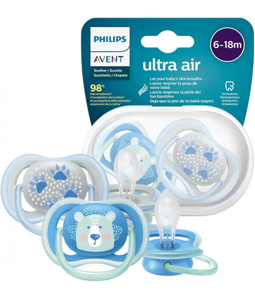 Sucette Avent Natural Ultra Air 6-18mois Bear 2