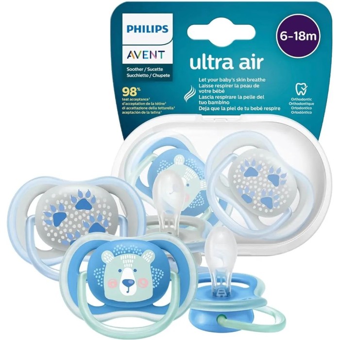 Sucette Avent Natural Ultra Air 6-18mois Bear dans Sucettes chez Baby And Mom Maroc