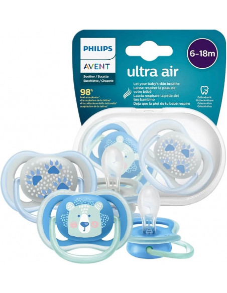 Sucette Avent Natural Ultra Air 6-18mois Bear dans Sucettes chez Baby And Mom Maroc