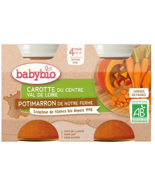 Babybio Carotte du Centre Val de Loire Potimarron 4m+ Céréales
