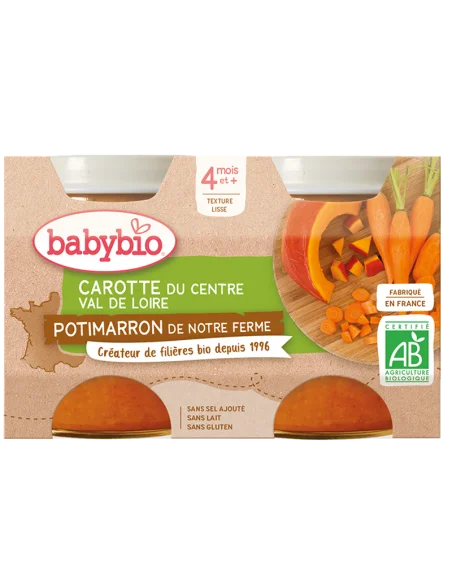 Babybio Carotte du Centre Val de Loire Potimarron 4m+ Céréales