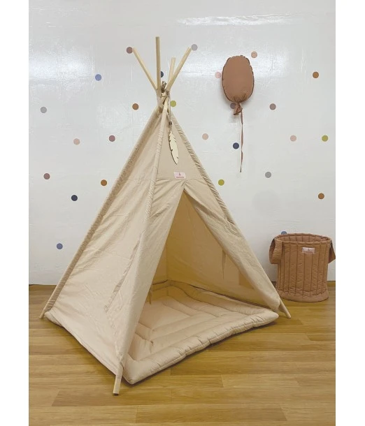 Minitribe Tipi tent with padded mat — Beige colour