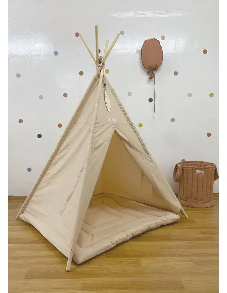 Minitribe Tipi tent with padded mat — Beige colour