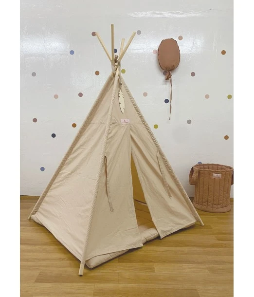 Minitribe Tipi tent with padded mat — Beige colour 2