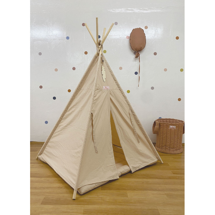 Minitribe Tente Tipi avec tapis matelassé – Beige dans Déco chambre bébé chez Baby And Mom Maroc