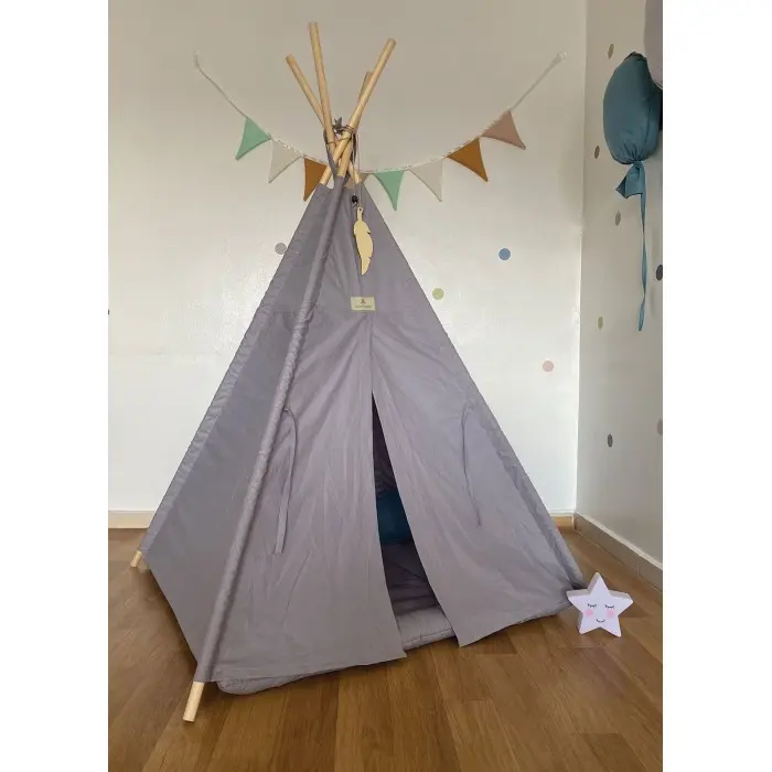 Minitribe Tente Tipi avec tapis matelassé – Gris Déco chambre