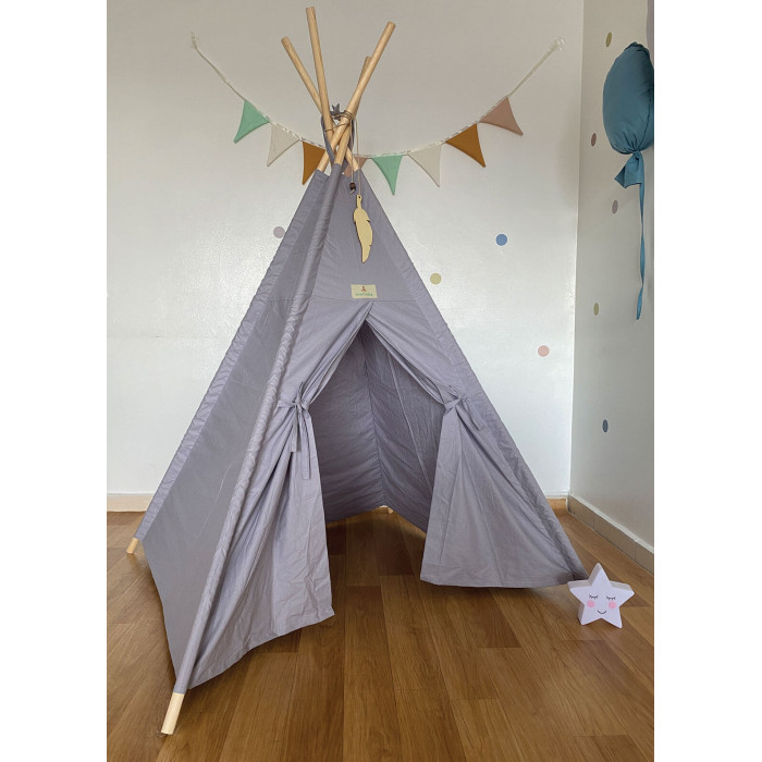 Minitribe Tente Tipi avec tapis matelassé – Gris dans Déco chambre bébé chez Baby And Mom Maroc