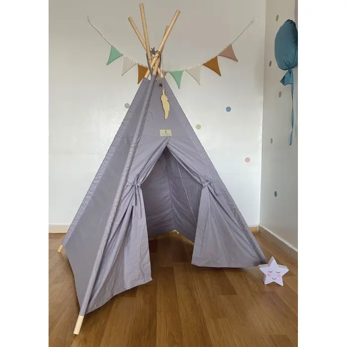 Minitribe Tente Tipi avec tapis matelassé – Gris Déco chambre