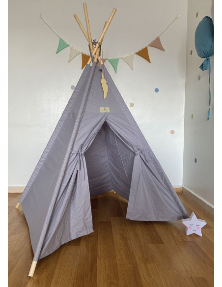 Minitribe Tente Tipi avec tapis matelassé – Gris dans Déco chambre bébé chez Baby And Mom Maroc