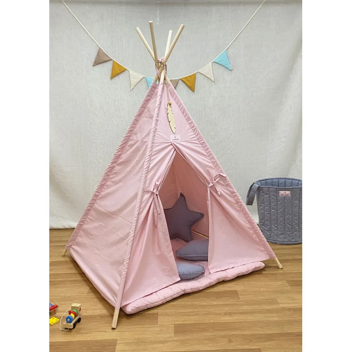 Minitribe Tente Tipi avec tapis matelassé – Rose dans Déco chambre bébé chez Baby And Mom Maroc