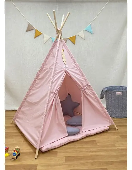 Minitribe Tipi tent with padded mat – Pink