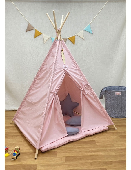 Minitribe Tente Tipi avec tapis matelassé – Rose dans Déco chambre bébé chez Baby And Mom Maroc