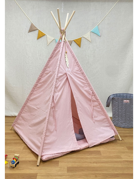 Minitribe Tente Tipi avec tapis matelassé – Rose dans Déco chambre bébé chez Baby And Mom Maroc