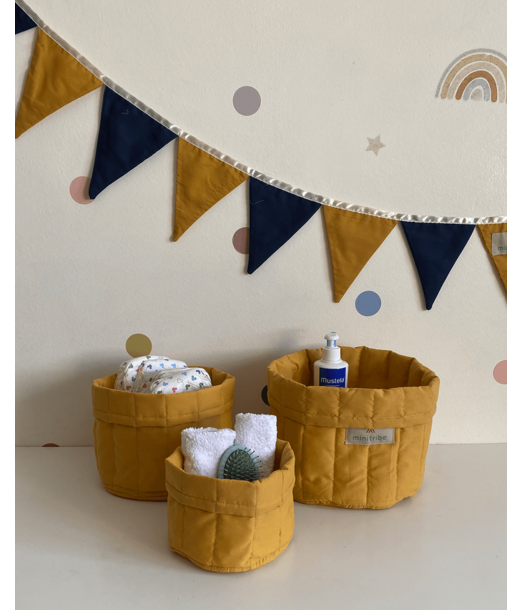 Lot de 3 Paniers gigognes Jaune Minitribe au Maroc - Baby And Mom
