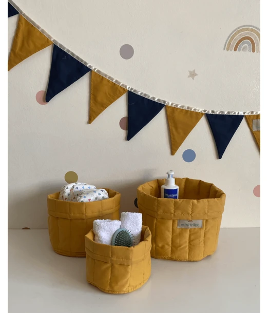 Minitribe Set of 3 nesting baskets - Mustard yellow