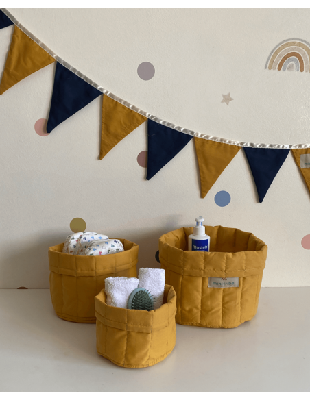 Minitribe Lot de 3 Paniers gigognes - Jaune Moutarde dans Déco chambre bébé chez Baby And Mom Maroc