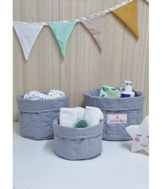 Minitribe pack of 3 nesting baskets — grey
