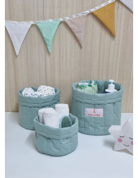 Minitribe Lot de 3 Paniers gigognes - Vert Pastel dans Déco chambre bébé chez Baby And Mom Maroc
