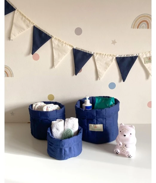 Minitribe Pack of 3 nesting baskets - Blue