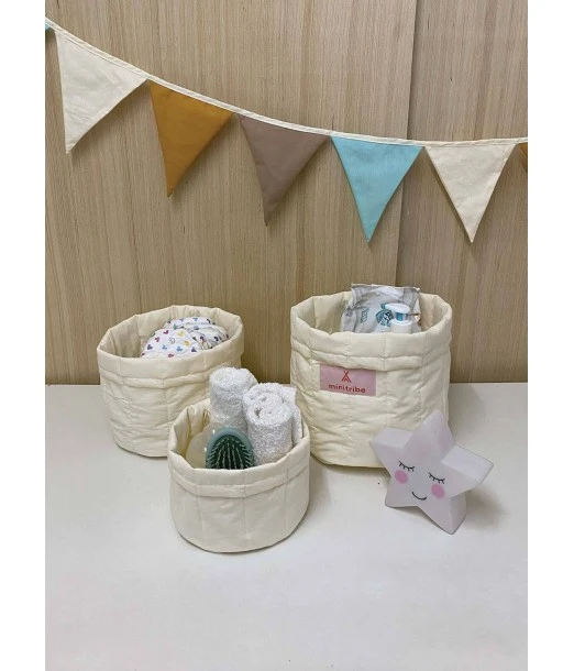 Minitribe pack of 3 nesting baskets - white