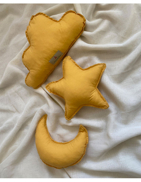 Minitribe Lot de 3 Coussins - Jaune Moutarde dans Déco chambre bébé chez Baby And Mom Maroc