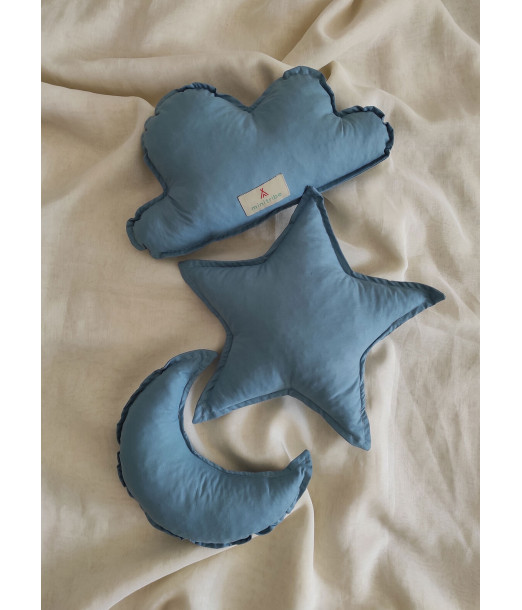 Lot de 3 Coussins Bleu Minitribe au Maroc - Baby And Mom