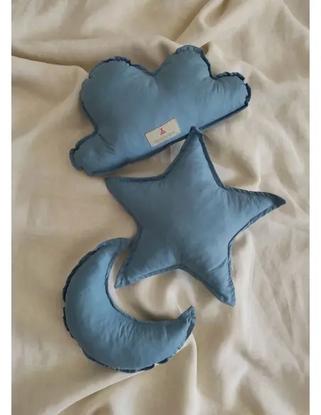 Minitribe Lot de 3 Coussins - Bleu Océan Déco chambre bébé -