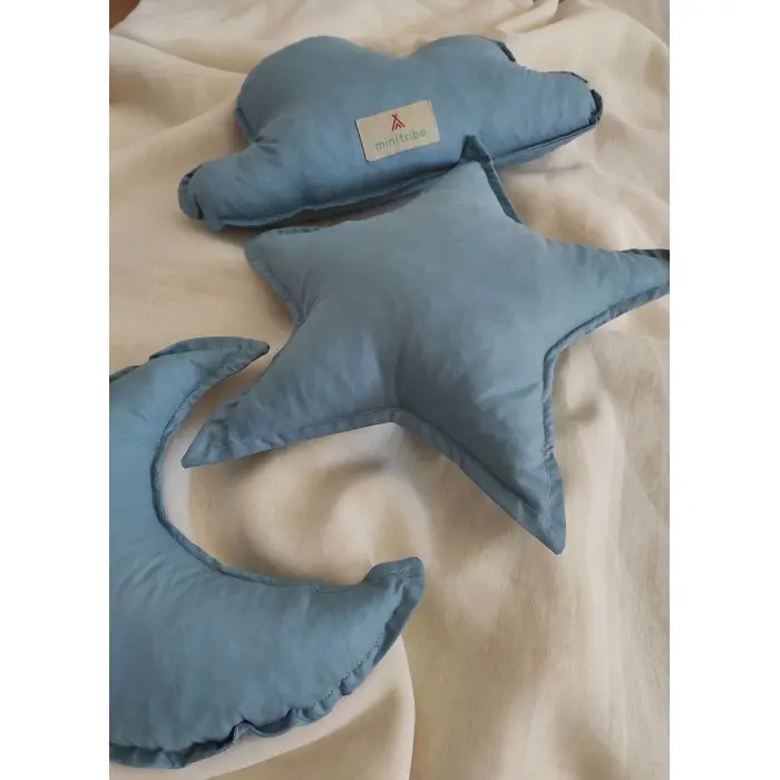 Minitribe Lot de 3 Coussins - Bleu Océan Déco chambre bébé -