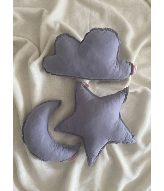 Lot de 3 Coussins Gris Minitribe au Maroc - Baby And Mom
