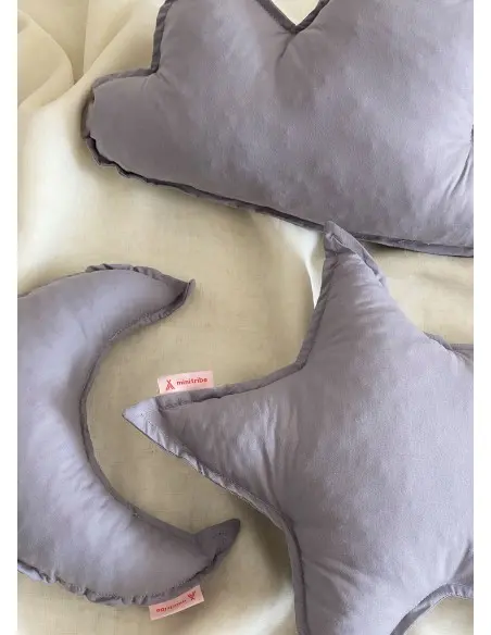Minitribe Lot de 3 Coussins - Gris Déco chambre bébé -
