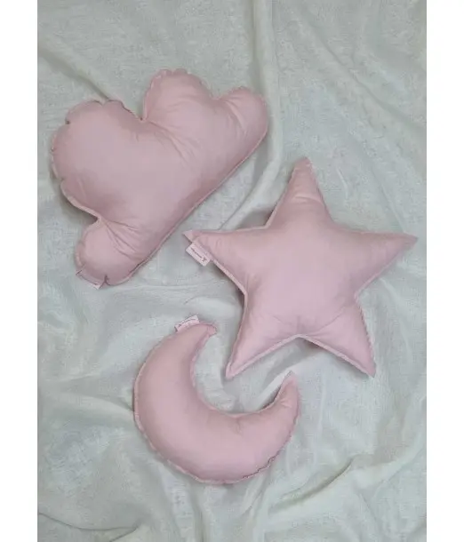 Minitribe Lot de 3 Coussins - Rose Déco chambre bébé -
