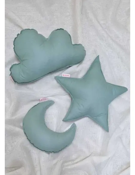 Minitribe Lot de 3 Coussins - Vert Pastel Déco chambre bébé -