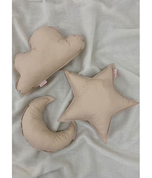 Lot de 3 Coussins Beige Minitribe au Maroc - Baby And Mom