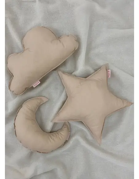 Minitribe Lot de 3 Coussins - Beige Déco chambre bébé -